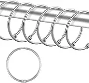 24 Pack Shower Curtain Rings,Rust Proof Shower Curtain Hooks for Bathroom,Circular Decorative Shower Curtain Rings and Hooks for Shower Rod,Metal Rings for Shower Curtain(Chrome)