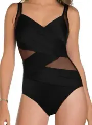 MIRACLESUIT MADERO SEXY BLACK MIRACLE SWIM SUIT U/W BATHING SWIMMING COSTUME