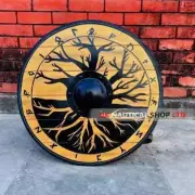 Wooden Shield Tree Viking Round Shield Norse Warrior Shield Decor Larp Gift 22"