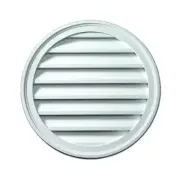 Fypon Gable Vent+Louver 18"Wx18"H Round Polyurethane Intake/Exhaust in White
