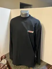 Castrol Men’s LS Mock Turtleneck Black Large Polyester - NWT