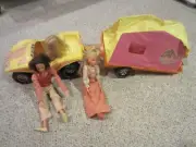 Barbie 1972 Goin Camping Dune Buggy Pop Up Camper 1 Barbie, 1 Michael, 1 Melinda