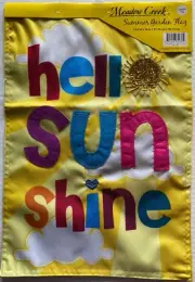 Meadow Creek Summer Garden Flag Hello Sunshine 12.5" x 18" Double Sided Sparkles