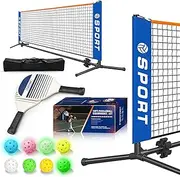 10 FT Mini Portable Pickleball Net Equipment Set - Tennis Net for Driveway Backyard, 2 Pickleball Paddles, 8 Pickleballs and Potable Carry Bag,Pickleball Net for Beginner or Kids