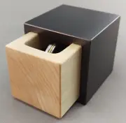 Metal Wood Cube Engagement Ring Box For Him,10th Anniversary, Proposal Ring Box