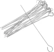 30pcs Heavy Duty Stainless Steel Skewers for Kabob Reusable BBQ Accessory Efficient Grilling Pins Easy to Clean Frictionless Design for Barbecue and Outdoor Cooking