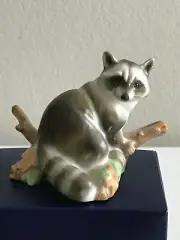 Herend Natural Bisque China Raccoon 2004 hand made & hand painted Hungary