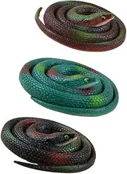 TOYANDONA Realistic Snakes Fake Snake Toys for Garden Props to Scare Birds Squirrels Mice Pranks and Halloween Decoration Gag Toy 3pcs Style 1