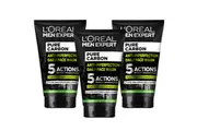 3 x L'oreal Men Expert Pure Charcoal Wash 100ml