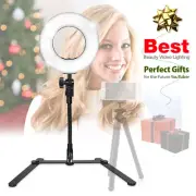 LSP Dimmable Selfie Makeup Ring Light with Gooseneck Table Stand for Vlog