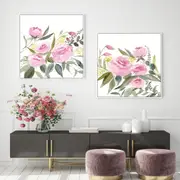 Watercolor Rosebud 2 sets Canvas Wall Art