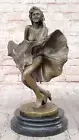 Art Deco Marble Bronze Sculpture Statue Figure Sexy Erotic Marilyn Monroe Decor