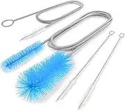 Bozenu Flexible Drain Brush, 66 Inch Long Double Ended Hose Pipe and 58 Inch Tube Cleaning Brush and 2 Pack 8 Inch Straw Cleaner Brush