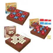 Wooden Solitaire Board Game Chess Toy Toe Game XO Table Toy Adult Kids