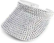 [ZEDEKS] Bling Victoria Sun Visor Hat!Sparkle Party Rhinestone UPF 50+ Women Beach Hat!Outdoor Sports Fashion Golf Hat