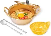 Ramen Pot with Chopsticks, Spoon & Bowl Set | Portable Rapid Ramen Cooker, Easy Cook Pot, Korean Style Egg Cooker, Instant Pot for Quick Noodles, Cooking Pot for Dorm & Travel | Made in Korea | 1Qt