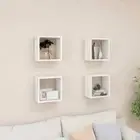NNEVL Wall Cube Shelves 4 pcs High Gloss White 26x15x26 cm