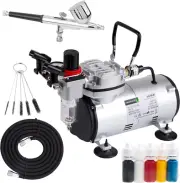 AS18-2K Airbrush Kit W/ Compressor, Hose, Brushes & Paints