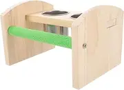 PENIKOKO Parrot Feeder Stand with Wooden Perch Platform Durable Bird Cage Accessory with Two Food Bowls for Parrots Cockatiels and Budgies Enhances Cage Aesthetics and Playfulness