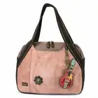 New Chala Bowling Tote Large Shoulder Bag Rose Pink Pleather GUITAR Coin Purse