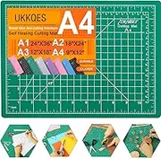UKKQES Thickened 30x22CM Self Healing Cutting Mat, Rotary Cutting Sewing Mat for Crafts, 5-Ply Blade Table Protector Cut Board for Fabric Leather Cutting Quilting Modeling Hobby Project (Green A4)