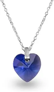 [LaraZeidler Berlin] Women's Heart Necklace 925 Silver Swarovski Elements Heart Pendant with Easter Card