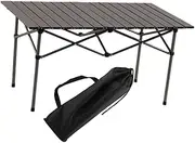 Eigell Portable Picnic Table for Outdoor Use, Suitable for 2-4 People, Ideal for Camping and Bbqs, Silvery