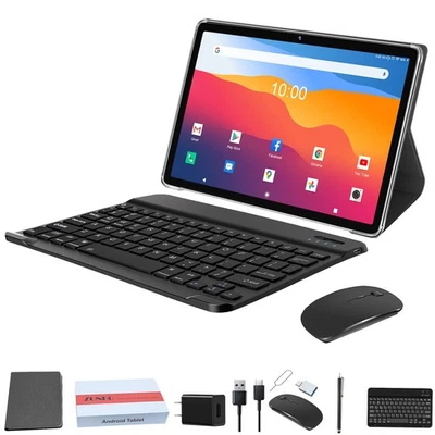 2025 Latest 2 in 1 Tablet 128GB Storage+1TB Expand 10 inch Tablets, 2.4G&5G W...