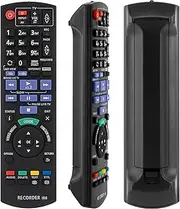 N2QAYB001077 Replacement Remote Control Fit for Panasonic BLU-RAY DISC & DVD Player and HDD Recorder DMRUBT1 DMRUBT1GL DMRUBT1GLK DMRHWT260 DMRHWT260GN DMRPWT560 DMRPWT560GN