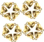 CATIEBYE 20pcs Heart-Shaped Magnetic Clasps for Bracelets and Necklaces Heart Charm Jewelry Clasps Necklaces Metal Love Buckle Pendant