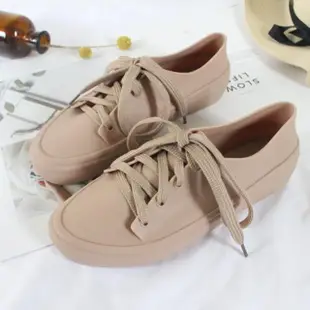 【Taroko】簡約風格素色厚底綁帶雨鞋(4色可選)