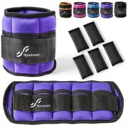 Adjustable Ankle Weights for Women and Men 7 lbs/Pair Adjustable Leg Purple
