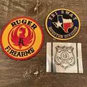NEW Houston Texas FBI SWAT & Ruger Firearms Patches + Junior Police Sticker!!