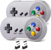 SAFFUN 2 Pack 2.4 GHz Wireless USB Controller Compatible with SNES Games, 2 Pack