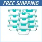 Versatile 24-Piece Glass Storage Containers for Meal Prep - BPA Free & Durable