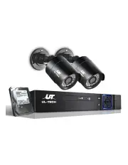 UL-tech CCTV Security System 4 Channel DVR 2 Cameras 2TB Hard Drive