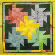 Meteor Shower pieced quillt pattern for Checkers