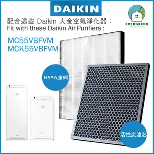 適用於 Daikin 大金 MCK55VBFVM MC55VBFVM 空氣清新機 備用過濾器套件替換用