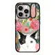 iPhone 15 Pro MagSafe 兼容強悍防摔立架手機殼 Tuxedo Cat black and white fluffy kitten cute cat cell phone transparent florals iphone6 gift for cat lady