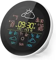 Tuya WiFi Intelligent Weather Clock 3-Day Weather Forecast Weather Station Wireless Thermometer Hygrometer LCD Display Mobilephone Tuya APP Control with Alarm Clock Function
