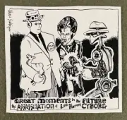 THE ASSASSINATION OF LEE HARVEY CYBORG by CHAZI BADFINGER (5"x4.75") Velox Print