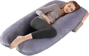 HHWRT U-Shape Full Body Pillow, Adjustable Memory Foam Pregnancy Pillow for Sleeping, Full Body Pillows for Adults Sleeping, Belly and Back Support, Maternity Pillow with Removable Cover