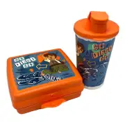 Tupperware Go Diego Kids Lunch Set Sandwich Keeper & Flip Top Cup Orange