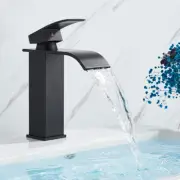 Black Waterfall Bathroom Faucet Basin Vanity Vessel Sinks Mixer Tap Cold and Hot