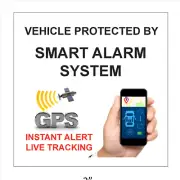 Vehicle Smart Car Alarm System + GPS Theft Warning Stickers / 6 Pack + FREE Ship