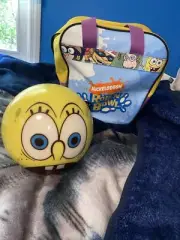 Nickelodeon Staff 2003 SpongeBob Bowling Ball/Bag/8lbs/13oz. DRILLED!