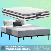 King Package | Ted Metal Bed Black & Normay Pillow Top Mattress (Medium Firm)