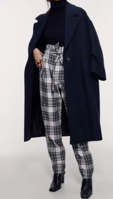 ZARA PANT PAPERBAG Trouser PLAID SIZE L / BNWT