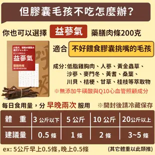 【寵樂芙】心蔘氣(益蔘氣膠囊)-漢方健心呼吸道調養|添加Q10、牛磺酸 心血管保健/呼吸道氣管 貓狗寵物心氣對策