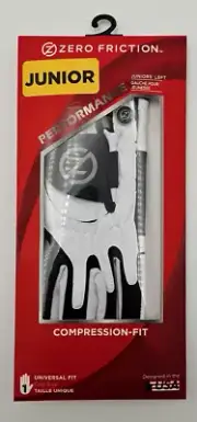 Junior Zero Friction LEFT Hand Performance Compression Fit Golf Glove, One Size